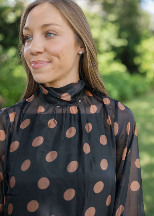 8-28-boutique:Entro,Entro Black Polka Dot Slip Mini Dress,Dress
