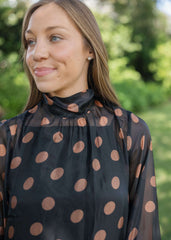 8-28-boutique:Entro,Entro Black Polka Dot Slip Mini Dress,Dress