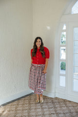 Smith & Quinn Theodora Skirt  in Cranberry Plaid