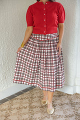 Smith & Quinn Theodora Skirt  in Cranberry Plaid
