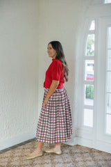 Smith & Quinn Theodora Skirt  in Cranberry Plaid