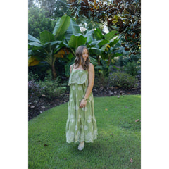 8-28-boutique:TCEC,The Ellen Embroidered Eyelet Tiered Maxi Dress in Citrine,Dress