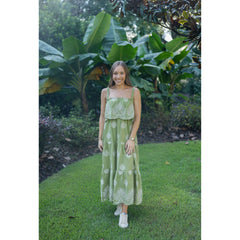 8-28-boutique:TCEC,The Ellen Embroidered Eyelet Tiered Maxi Dress in Citrine,Dress
