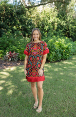 Elizabeth James Tess Mini Dress in Damask