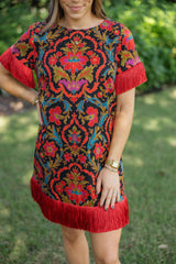 Elizabeth James Tess Mini Dress in Damask