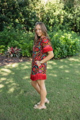 Elizabeth James Tess Mini Dress in Damask