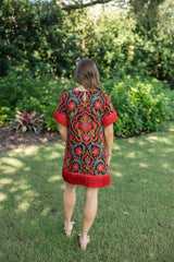 Elizabeth James Tess Mini Dress in Damask