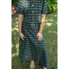 8-28-boutique:Entro,Entro Green Tartan Skirt Set,set