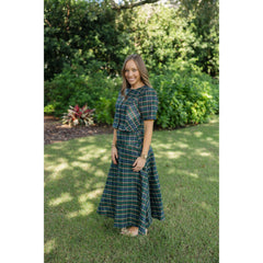 8-28-boutique:Entro,Entro Green Tartan Skirt Set,set