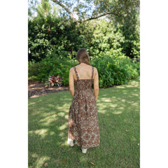 8-28-boutique:Karlie Clothes,Karlie Bandana Print Maxi Dress in Brown,Dress