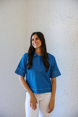 THML Chambray Short Sleeve Top