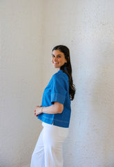 THML Chambray Short Sleeve Top