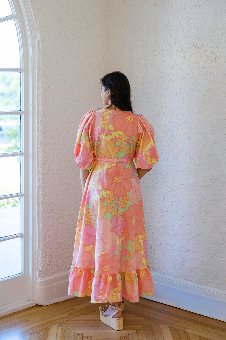 floral pastel maxi dress Karlie Floral Pastel Maxi Dress, L / Pink