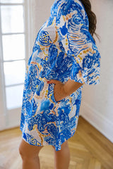 Jade Melody Tam Nautical Whirl Button Pleated Dress