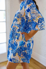 Jade Melody Tam Nautical Whirl Button Pleated Dress