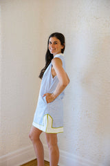 THML Blue Stripe with Green Border Mini Dress
