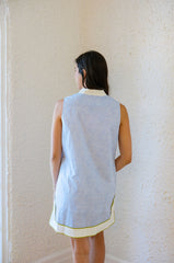 THML Blue Stripe with Green Border Mini Dress