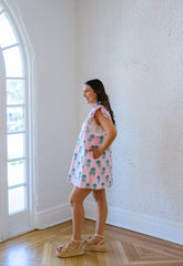 The Annie Pink and Blue Block Print Mini Dress
