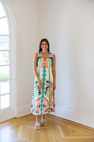 Jade Melody Tam Red Links Column Midi Dress