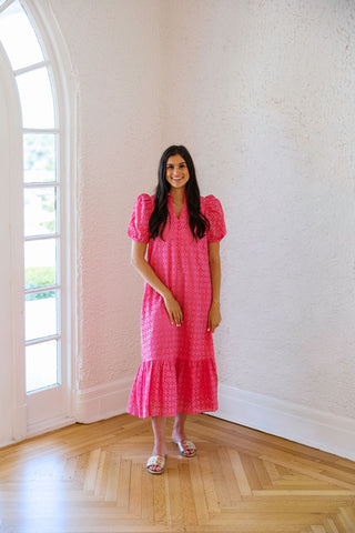 Jade Melody Tam Blue Links Column Midi Dress