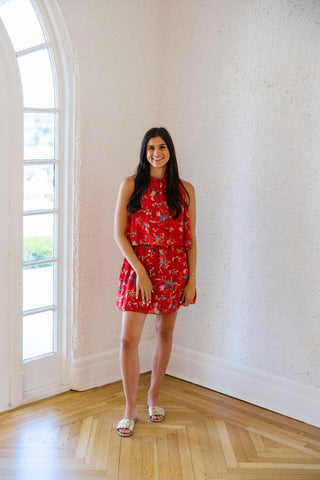 Jade Melody Tam Red Links Column Midi Dress