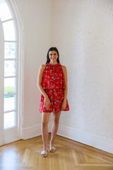 Cleobella Shannon Mini Dress in Fiore Rosso Print