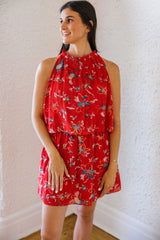 Cleobella Shannon Mini Dress in Fiore Rosso Print