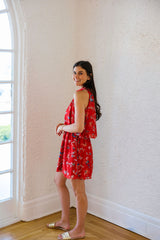 Cleobella Shannon Mini Dress in Fiore Rosso Print