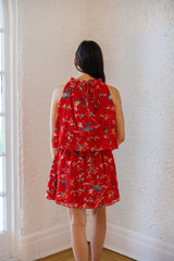 Cleobella Shannon Mini Dress in Fiore Rosso Print