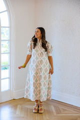 Karlie Vintage Floral Ruffle Neck Shirt Maxi Dress