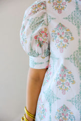 Karlie Vintage Floral Ruffle Neck Shirt Maxi Dress