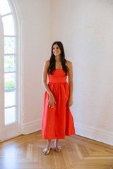 Z-Supply Sunsought Strapless Midi Dress in Lychee