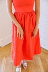 Z-Supply Sunsought Strapless Midi Dress in Lychee