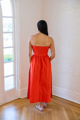 Z-Supply Sunsought Strapless Midi Dress in Lychee