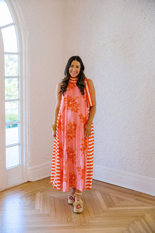 Jade Melody Tam Red Links Column Midi Dress