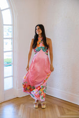 Elizabeth James Aubrey Dress in Tulip Tapestry Cotton Candy