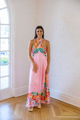 Elizabeth James Aubrey Dress in Tulip Tapestry Cotton Candy