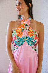 Elizabeth James Aubrey Dress in Tulip Tapestry Cotton Candy