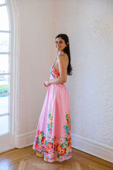 Elizabeth James Aubrey Dress in Tulip Tapestry Cotton Candy