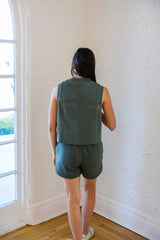 Varley Shea Crop Tank in Thyme