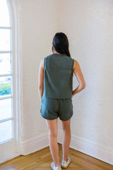 Varley Shea Crop Tank in Thyme