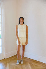 Varley Marla Button Placket Tank in Pristine
