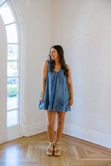 Karlie Denim Scoop Sleeveless Dress
