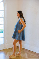 Karlie Denim Scoop Sleeveless Dress