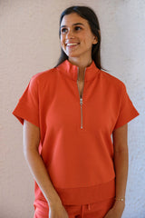 Varley Ritchie Short Sleeve Sweat in Summer Fig