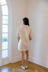 Karlie Check Denim V-Neck Pocket Dress