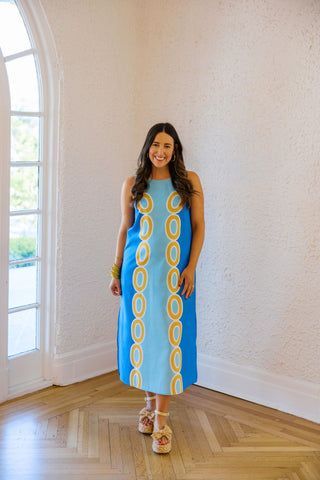 Entro Hot Pink Eyelet Midi Dress
