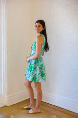 Entro Blue and Green Eyelet Mini Dress