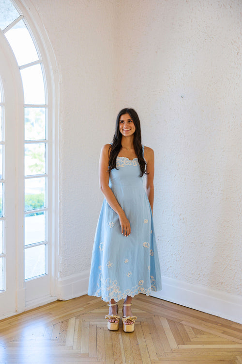 Cleobella Marceline Midi Dress in Glacier Lake