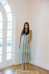 Meet Me in Santorini Cycladic Loom Halter Dress